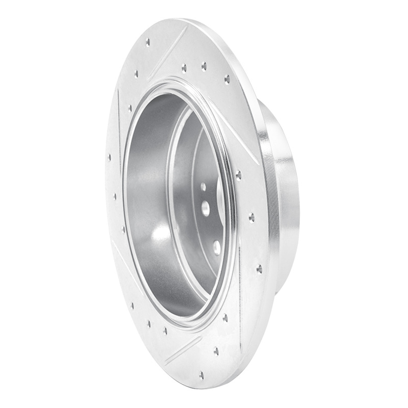 Acura CL Brake Rotor (1) - Rear Right - R1 Concepts - Drilled & Slotted - Silver - `01-`03